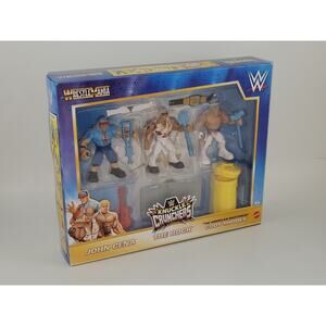 WWE Knuckle Crunchers Action Figures 3-Pack Rock Cena Cody Rhodes Wrestlemania